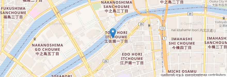 Mapa de ubicacion de 菜な実 en 日本, 大阪府, 大阪市, 北区.