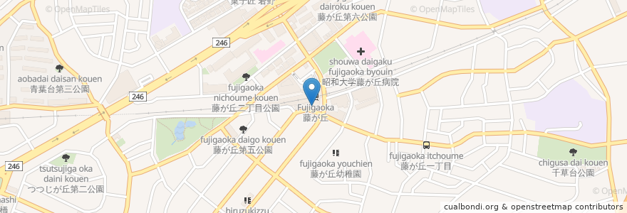 Mapa de ubicacion de かなはら整形外科 en Japan, Kanagawa Prefecture, Yokohama, Aoba Ward.