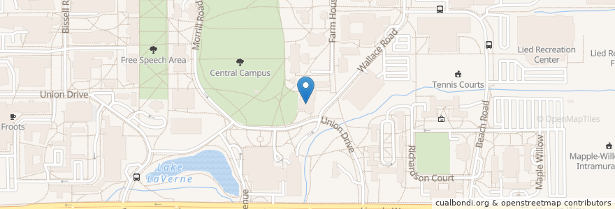 Mapa de ubicacion de Gerdin Business Cafe en Соединённые Штаты Америки, Айова, Story County, Ames.