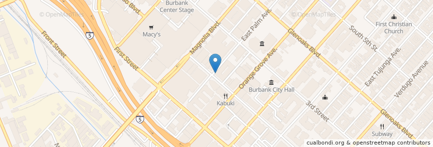 Mapa de ubicacion de U.S. Bank en Verenigde Staten, Californië, Los Angeles County, Burbank.