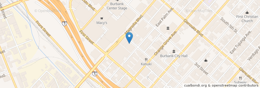 Mapa de ubicacion de Tendergreens en United States, California, Los Angeles County, Burbank.