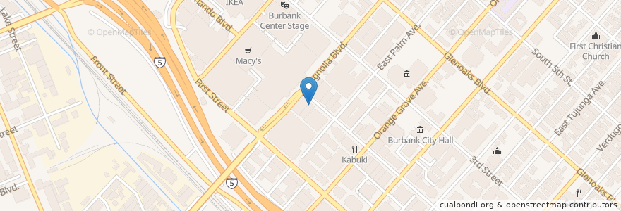 Mapa de ubicacion de Ultimate Tae Kwan Do en Estados Unidos Da América, Califórnia, Los Angeles County, Burbank.