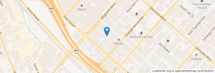 Mapa de ubicacion de The Boiling Crab en 美利坚合众国/美利堅合眾國, 加利福尼亚州/加利福尼亞州, 洛杉矶县, Burbank.