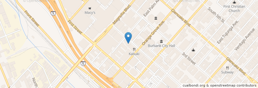 Mapa de ubicacion de Mr. Kabob en Amerika Syarikat, California, Los Angeles County, Burbank.
