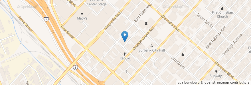 Mapa de ubicacion de Ben & Jerry's en Vereinigte Staaten Von Amerika, Kalifornien, Los Angeles County, Burbank.