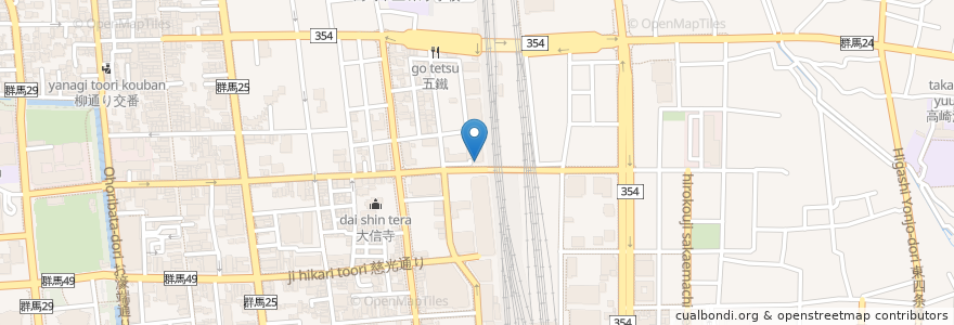 Mapa de ubicacion de タイムズ鬼乃子高崎旭町 en ژاپن, 群馬県, 高崎市.