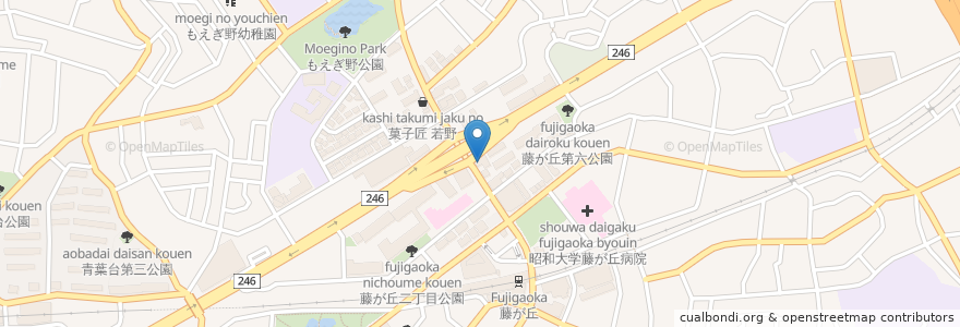 Mapa de ubicacion de さかなの群 en Japan, Kanagawa Prefecture, Yokohama, Aoba Ward.