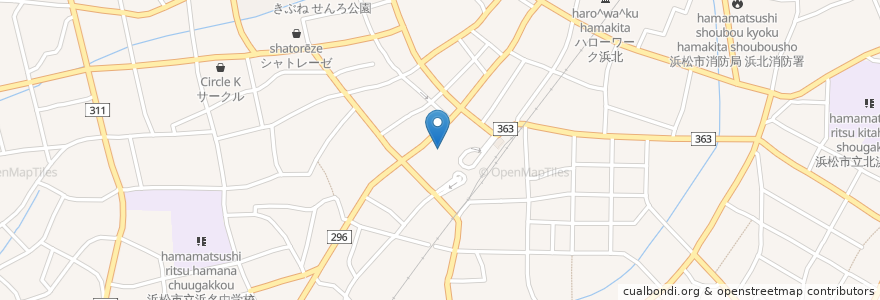 Mapa de ubicacion de 浜北区役所 en Japonya, 静岡県, 浜松市, 浜北区.