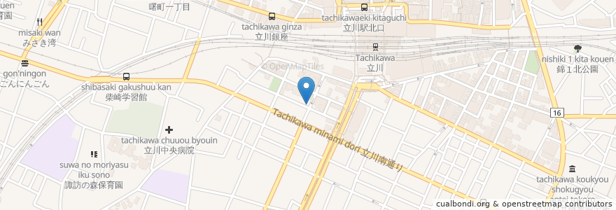 Mapa de ubicacion de 立川 田田 en Japonya, 東京都, 立川市.
