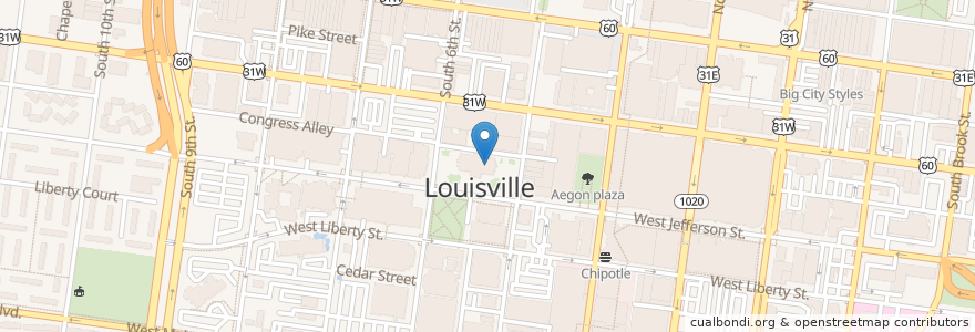Mapa de ubicacion de Reception Desk en United States, Kentucky, Jefferson County, Louisville.
