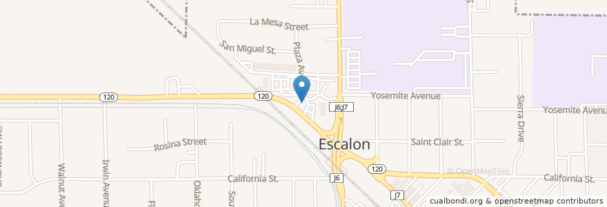 Mapa de ubicacion de Escalon Clock Tower en الولايات المتّحدة الأمريكيّة, كاليفورنيا, San Joaquin County, Escalon.