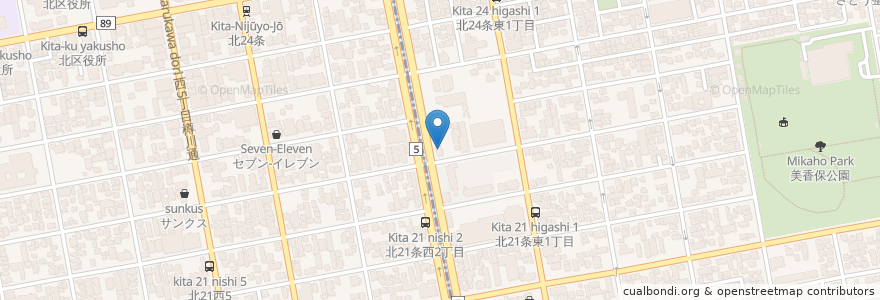 Mapa de ubicacion de ダルセーニョ en 日本, 北海道, 石狩振興局, 札幌市, 北区.