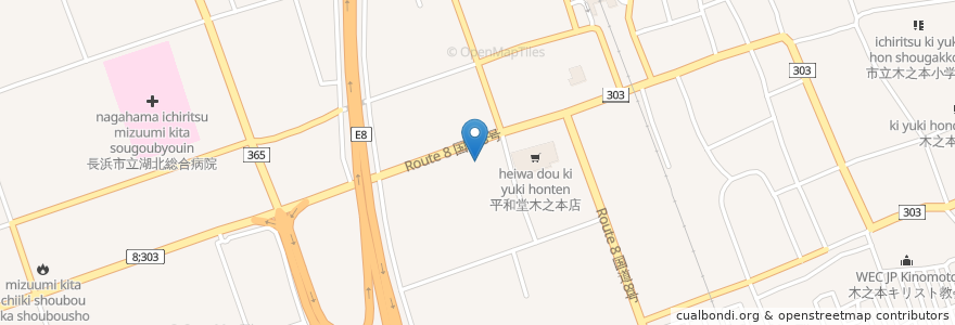 Mapa de ubicacion de アリス en 日本, 滋賀県, 長浜市.