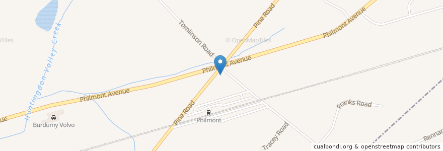 Mapa de ubicacion de Oh Bryon's Saloonery en アメリカ合衆国, ペンシルベニア州, Montgomery County, Lower Moreland Township.