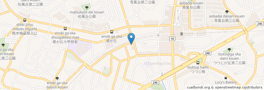 Mapa de ubicacion de ベネッセ学童クラブ青葉台 en Япония, Канагава, Йокогама, Аоба.