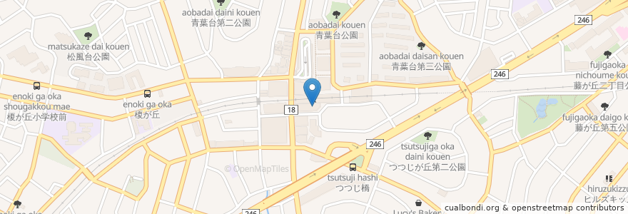 Mapa de ubicacion de ほりぐち歯科医院 en 일본, 가나가와현, 요코하마시, 青葉区.