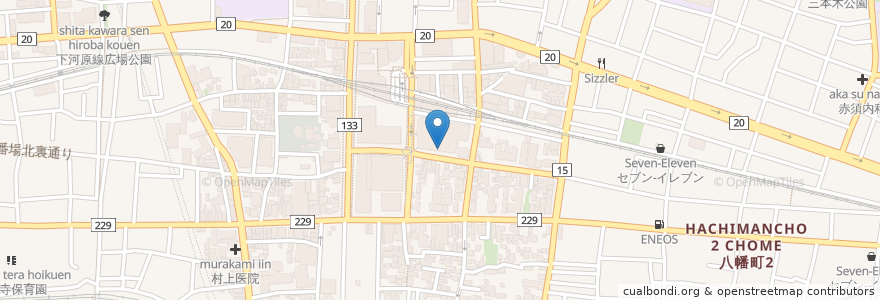 Mapa de ubicacion de らいおん 府中本店 en Japon, Tokyo, 府中市.