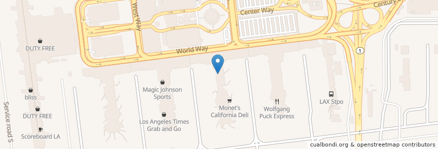 Mapa de ubicacion de The Marketplace en United States, California, Los Angeles County, Los Angeles.