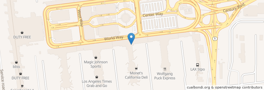 Mapa de ubicacion de Starbucks en Stati Uniti D'America, California, Los Angeles County, Los Angeles.