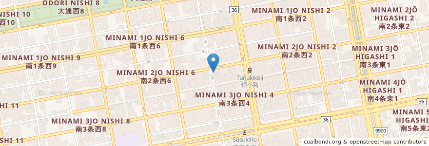 Mapa de ubicacion de スピリチュアルラウンジ en Japonya, 北海道, 石狩振興局, 札幌市, 中央区.