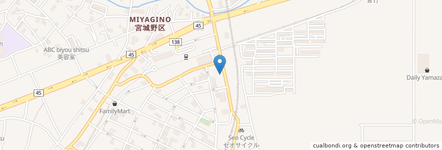 Mapa de ubicacion de 仙台ミュージカル アカデミー en 日本, 宮城県, 仙台市, 宮城野区.