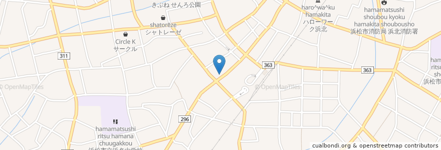 Mapa de ubicacion de エホバの証人 en 日本, 静冈县, 浜松市, 浜北区.