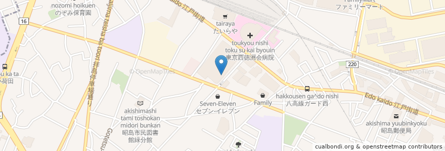 Mapa de ubicacion de はなまるうどん en 日本, 東京都, 昭島市.