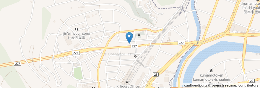 Mapa de ubicacion de D-Parking en Japonya, 熊本県, 熊本市, 中央区.