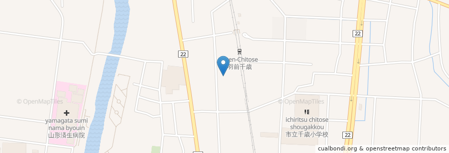Mapa de ubicacion de 土田小児科医院 en Japón, Prefectura De Yamagata, 山形市.