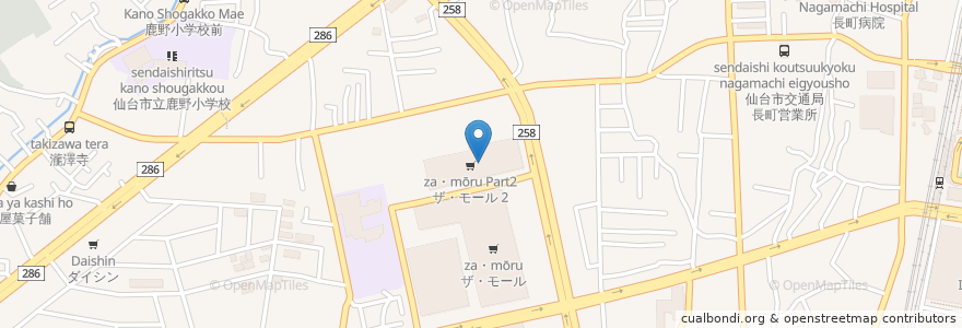 Mapa de ubicacion de カプリチョーザ en 일본, 미야기현, 仙台市, 太白区.