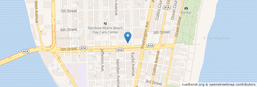 Mapa de ubicacion de Sixt 5th Street Miami Beach en ایالات متحده آمریکا, فلوریدا, شهرستان میامی-دید، فلوریدا, میامی بیچ، فلوریدا.