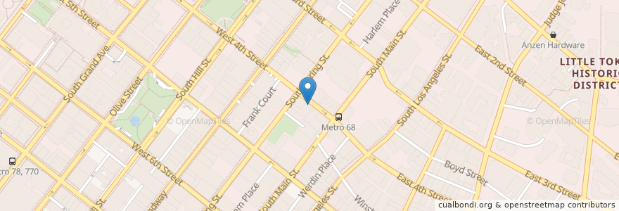 Mapa de ubicacion de Rocket Pizza en アメリカ合衆国, カリフォルニア州, Los Angeles County, ロサンゼルス.