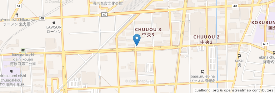 Mapa de ubicacion de 海老名メンタルクリニック en 日本, 神奈川縣, 海老名市.