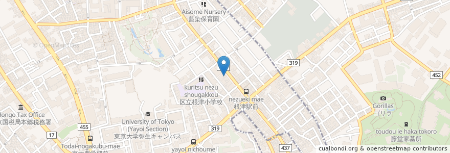 Mapa de ubicacion de 猪狩医院 en 日本, 東京都, 文京区.