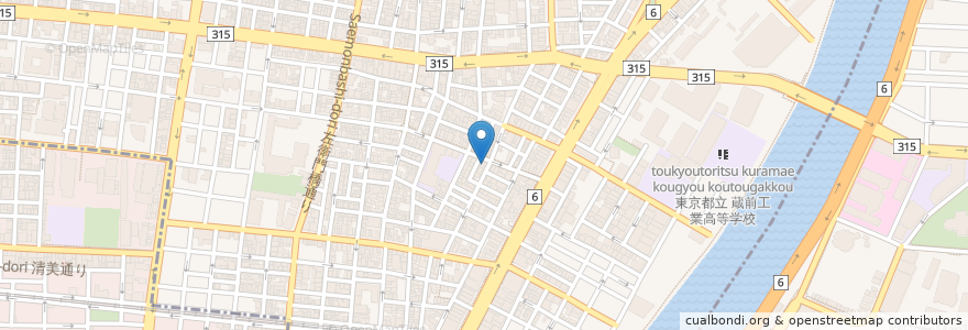 Mapa de ubicacion de バレエスタジオDessus Dessous en Japan, 東京都, 台東区.