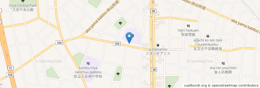 Mapa de ubicacion de 瀧野川信用金庫 en ژاپن, 東京都, 足立区.