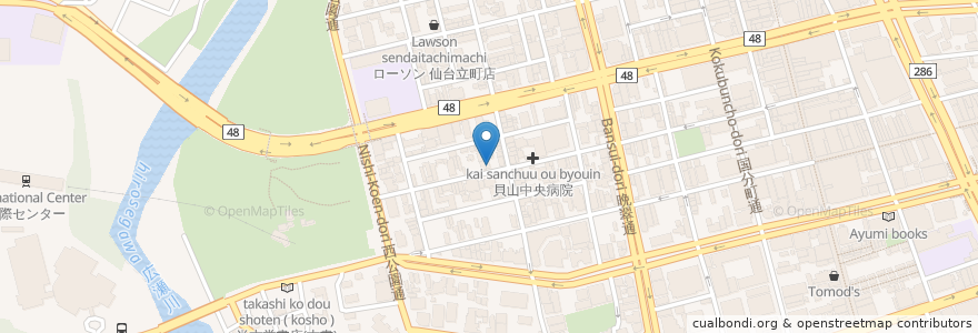 Mapa de ubicacion de みかさや en 일본, 미야기현, 仙台市, 青葉区.