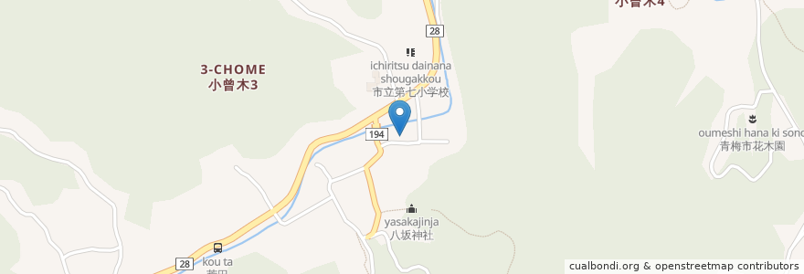 Mapa de ubicacion de 小曾木市民センター en 日本, 東京都, 青梅市.