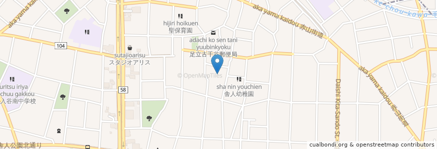 Mapa de ubicacion de 全学寺 en اليابان, 東京都, 足立区.