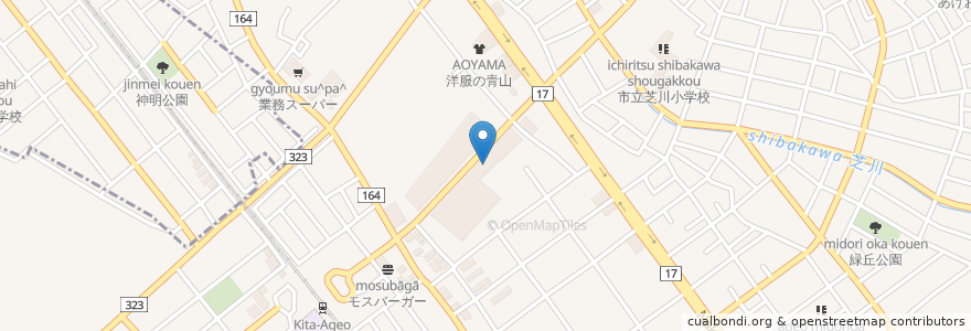 Mapa de ubicacion de 北上尾UNO en 日本, 埼玉県, 上尾市.