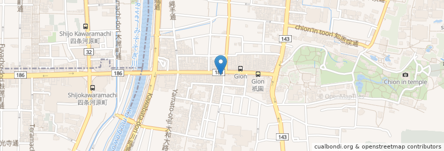 Mapa de ubicacion de Nōen en Japonya, 京都府, 京都市, 東山区.