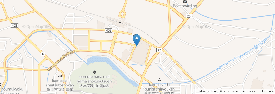 Mapa de ubicacion de 餃子の王将 en 日本, 京都府, 亀岡市.
