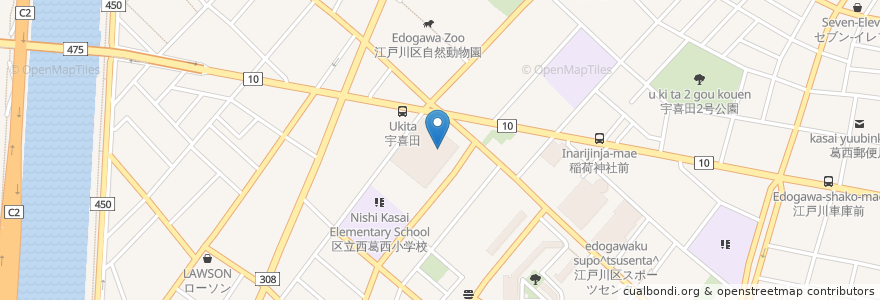 Mapa de ubicacion de ケンタッキーフライドチキン en Japon, Tokyo, 江戸川区.