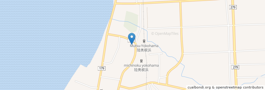 Mapa de ubicacion de はまなす en Japan, Präfektur Aomori, 上北郡, 横浜町.