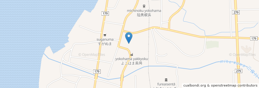 Mapa de ubicacion de 西福寺 en Jepun, 青森県, 上北郡, 横浜町.