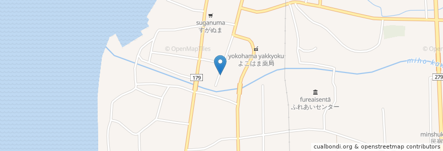 Mapa de ubicacion de まとい en 日本, 青森県, 上北郡, 横浜町.