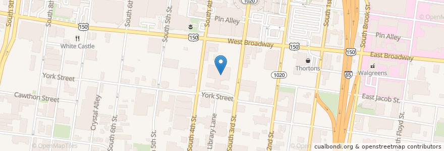Mapa de ubicacion de Self Check-out Desk en Vereinigte Staaten Von Amerika, Kentucky, Jefferson County, Louisville.