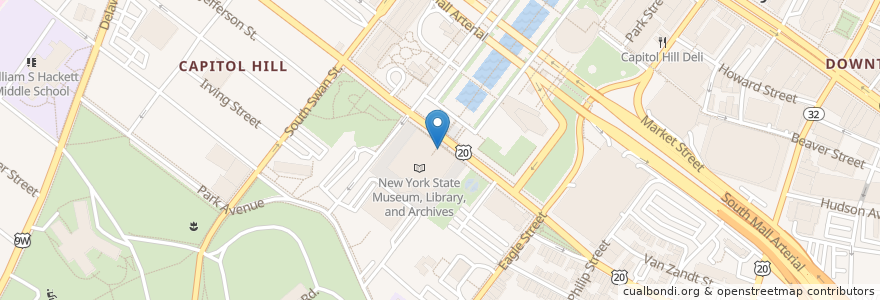 Mapa de ubicacion de Steuben Street Cafe en Estados Unidos De América, Nueva York, Albany County, Albany.