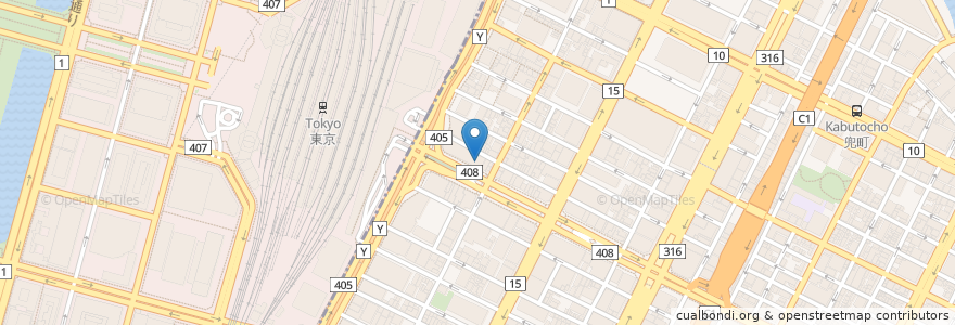 Mapa de ubicacion de 吉野家 en 日本, 東京都, 中央区.