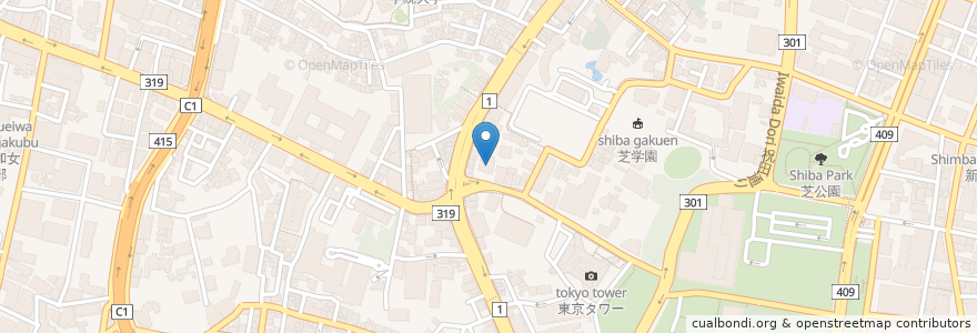 Mapa de ubicacion de 聖アンデレ教会 en Japonya, 東京都, 港区.